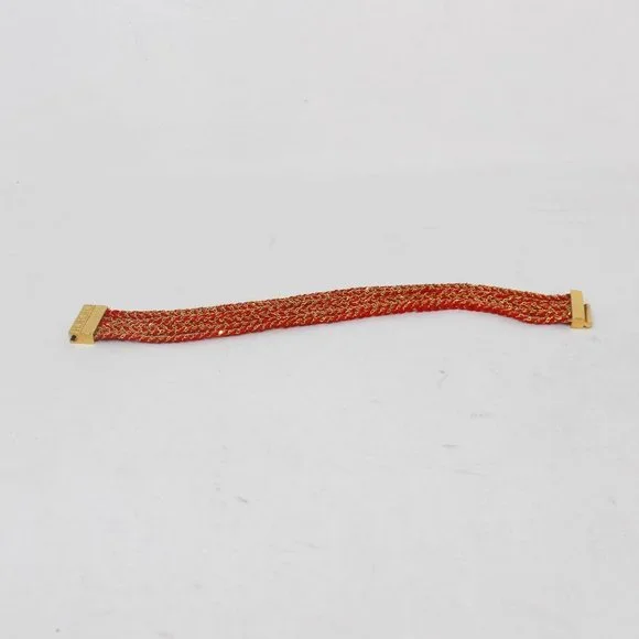CAROLINA HERRERA #39318 Floral Red Bracelet and Ring Set (Ring Size 6)